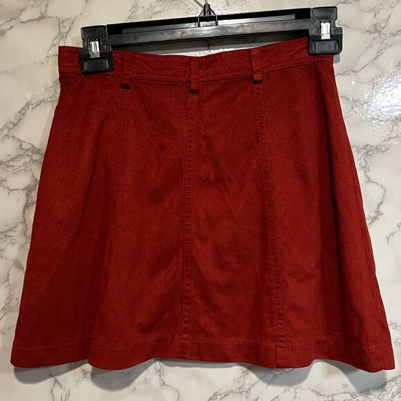 Zara Rust Red Microsuede Mini skirt Size XS - Picture 5 of 8